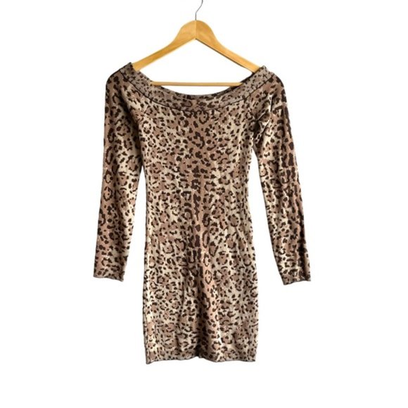 Michael Costello x Revolve Emma Mini Dress Size Small in Brown Leopard - Picture 2 of 11